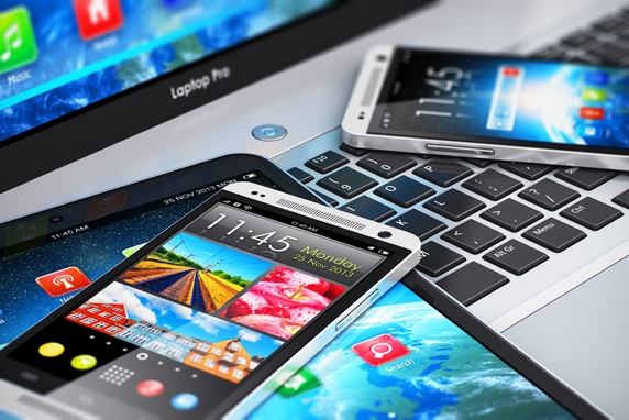 Mobile devices with applications running on their screens