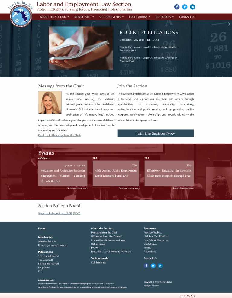 Labor & Employment Law Section of The Florida Bar Screenshot